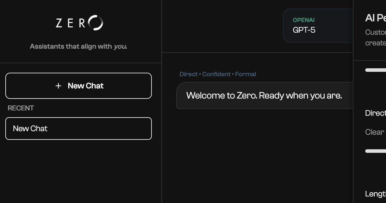 Zero - AI assistants that align with you.